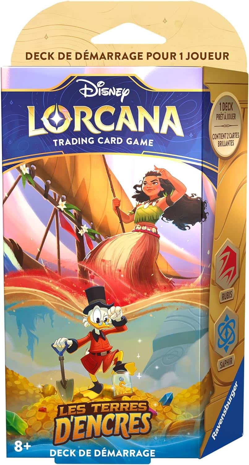 Disney Lorcana TCG Les Terres D'Encres Jeu de Cartes à Collectionner JCC Deck de démarrage Rubis & Saphir