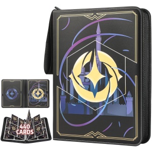 TCGUARD Album pour cartes Lorcana à collectionner avec 440 compartiments, compatible avec cartes Lorcana, classeur pour collection, rangement et présentation (noir 4)